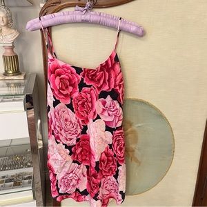~SOLD~ Victoria's Secret Gold Label 100% Silk Vintage Rose Blossom Slip Dress